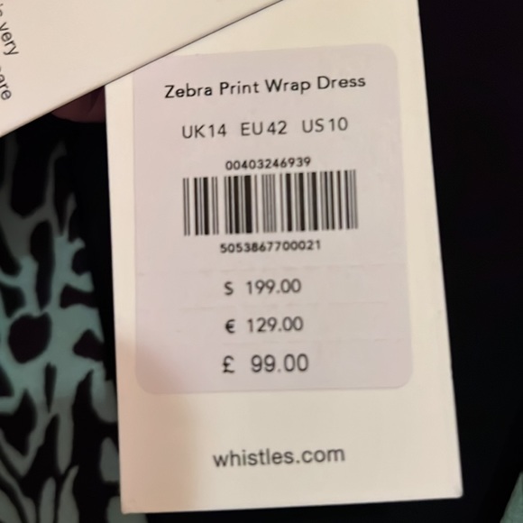 NWT WHISTLES US-SZ 10 GREEN WRAP DRESS ANIMAL PRINT - Picture 11 of 13